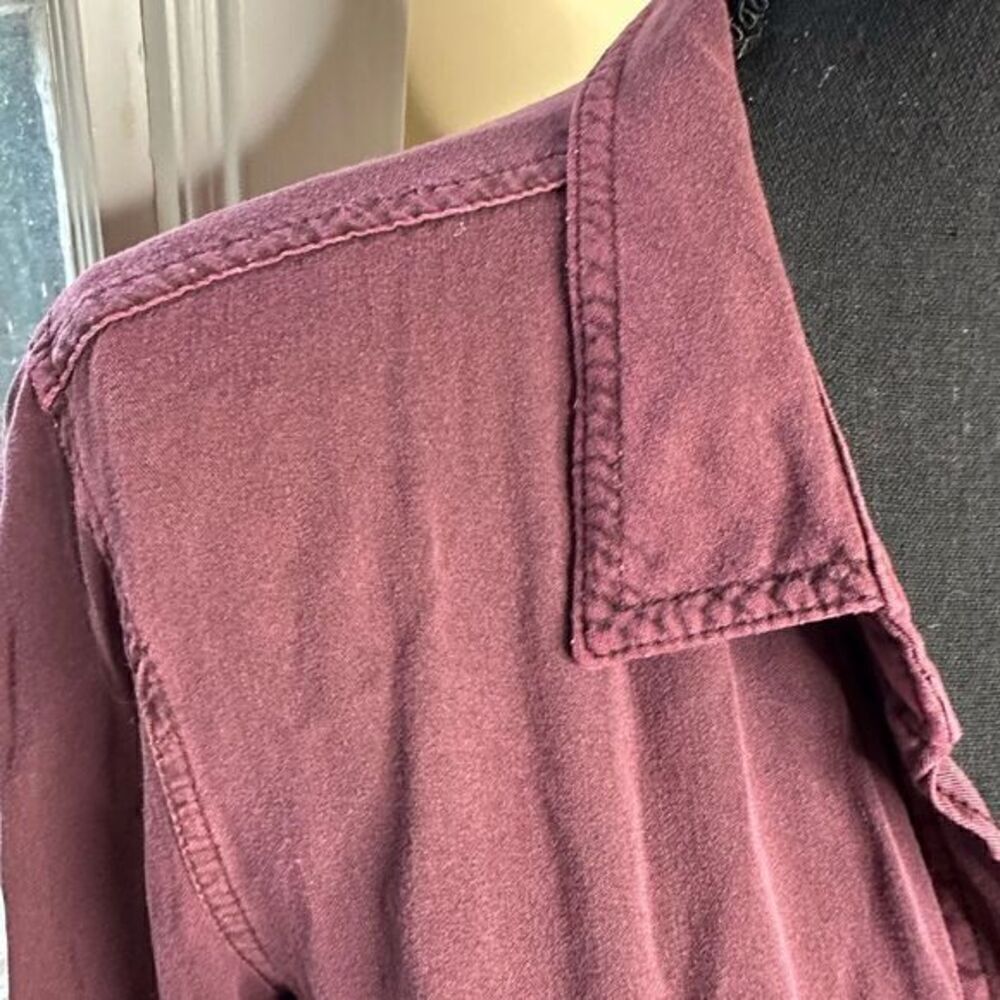 Rock & Republic silky button down distressed soft fabric long sleeves size Med - Picture 2 of 11